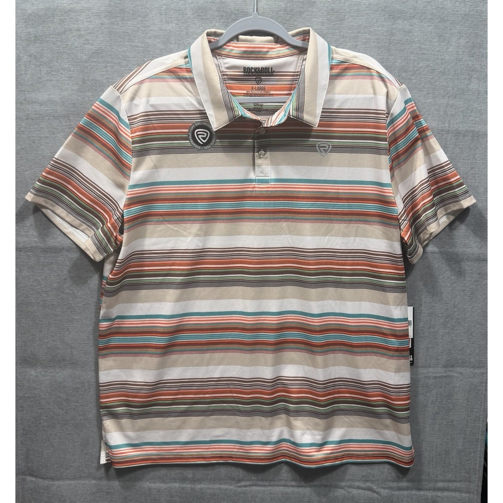 Rock & Roll Denim Men's Short Sleeve Western  Polo Shirt XL Cowboy